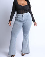 Load image into Gallery viewer, Laced Up-Plus Size bell bottom jeans
