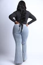 Load image into Gallery viewer, Laced Up-Plus Size bell bottom jeans
