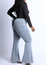 Load image into Gallery viewer, Laced Up-Plus Size bell bottom jeans
