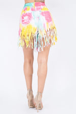 Load image into Gallery viewer, Paint the Town-plus size shorts with fringes
