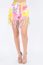 Load image into Gallery viewer, Paint the Town-plus size shorts with fringes
