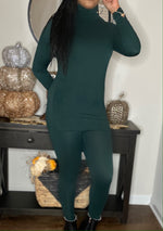 Load image into Gallery viewer, The Weekend 2pc leggings and top Set-hunter green, deep camel, ash grey and navy
