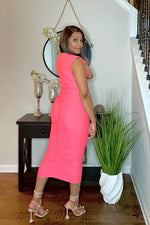 Load image into Gallery viewer, Break Free-ruched maxi dress (coral)
