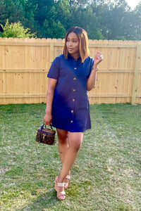 Lady shirt dress-navy