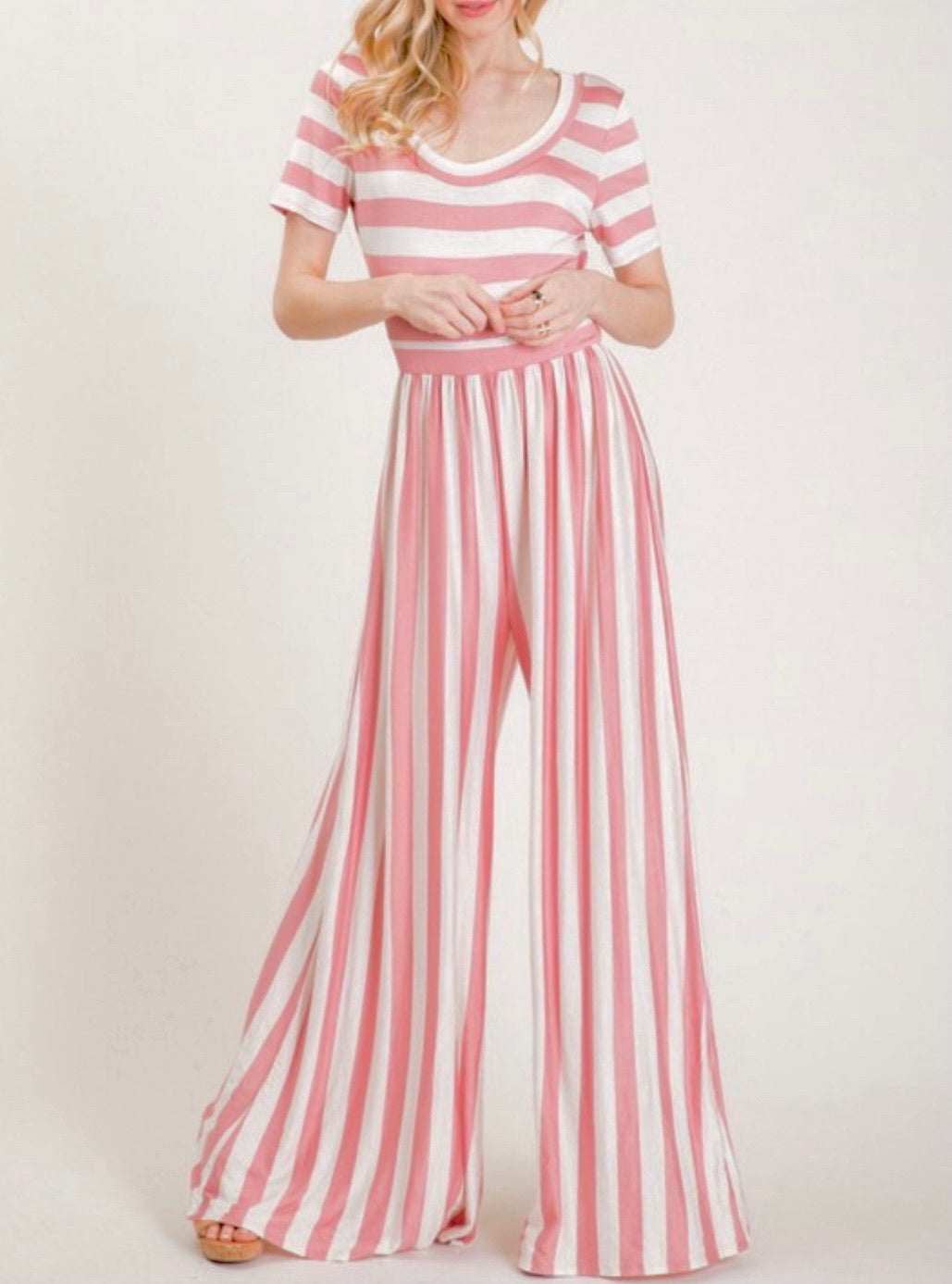 Summer Stripes (plus size)-mauve