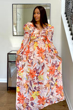 Load image into Gallery viewer, Fall Floral cut out maxi dress
