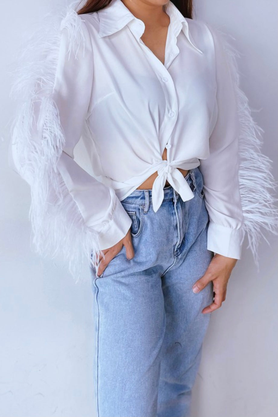 So Fly feather blouse