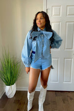 Load image into Gallery viewer, Dollie denim romper
