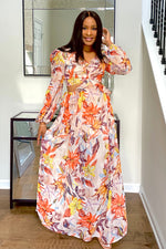 Load image into Gallery viewer, Fall Floral cut out maxi dress
