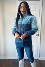 Load image into Gallery viewer, “Denim” color block jacket
