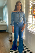 Load image into Gallery viewer, Cross Fit denim bell bottom jeans
