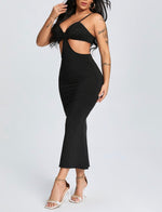 Load image into Gallery viewer, Natalie cut out dress-chocolate and black
