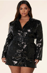 Giselle sequin blazer dress