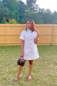 Lady shirt dress-white