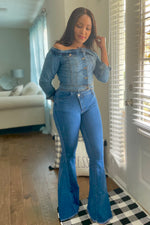 Load image into Gallery viewer, Cross Fit denim bell bottom jeans
