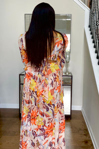 Fall Floral cut out maxi dress