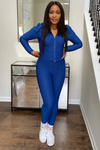 Catching Flights jogger set-cobalt blue