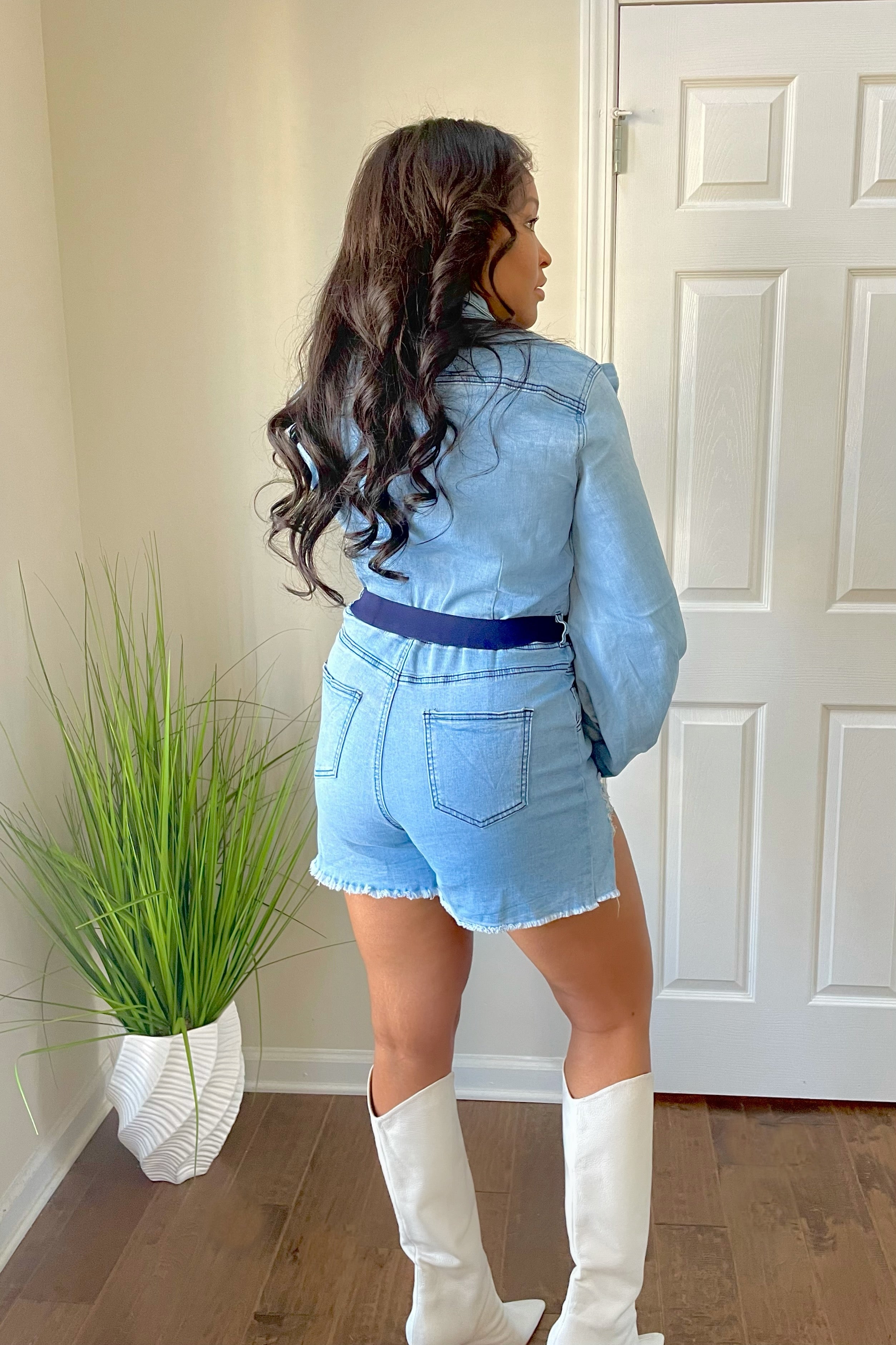 Dollie denim romper