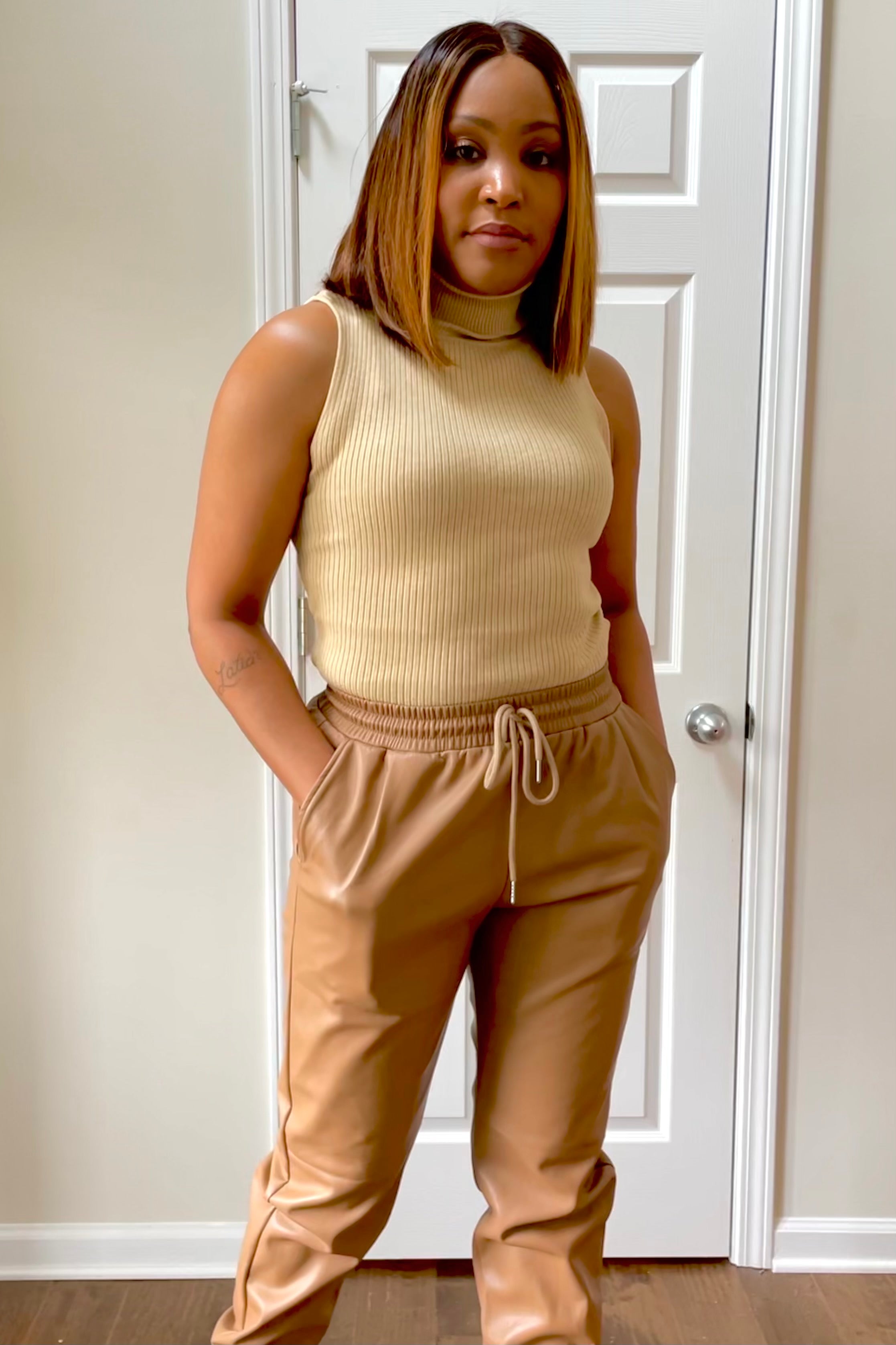 Not So Basic knit top-camel