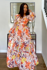 Load image into Gallery viewer, Fall Floral cut out maxi dress
