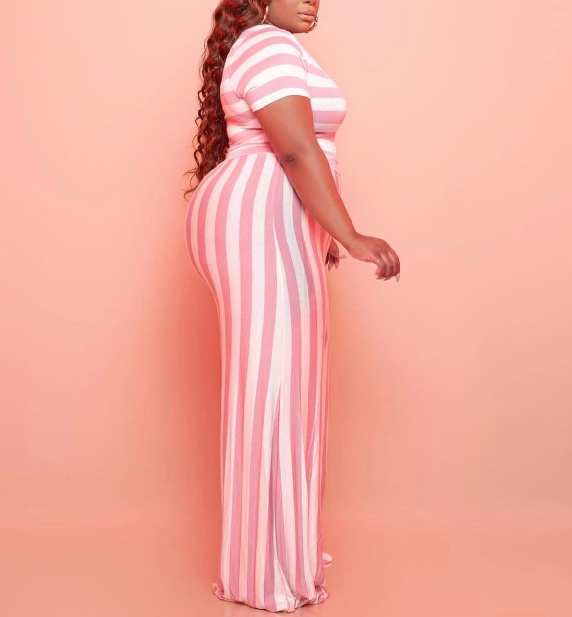 Summer Stripes (plus size)-mauve